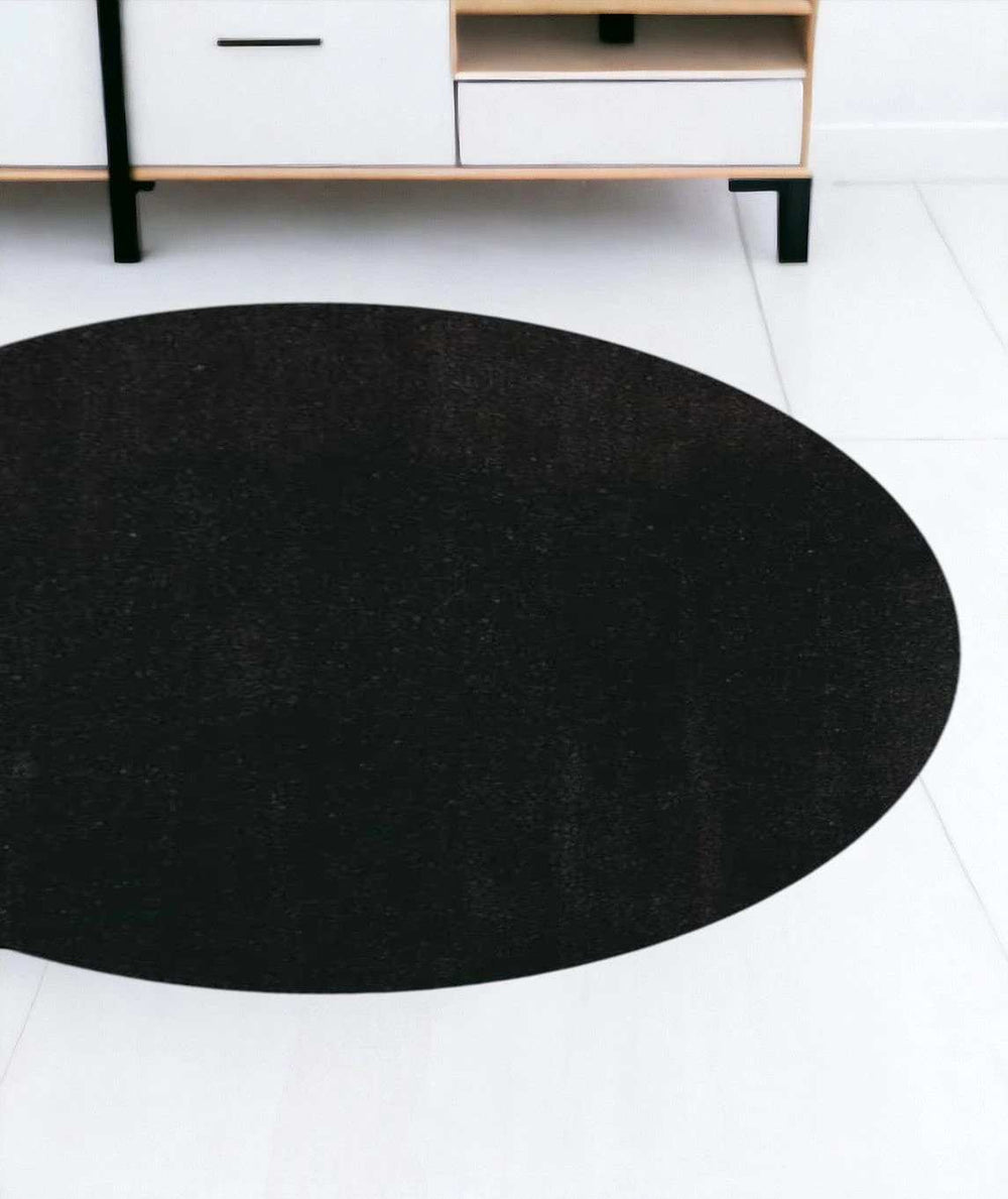 8' Espresso Brown Round Indoor Shag Rug - Homeroots - Flyclothing LLC
