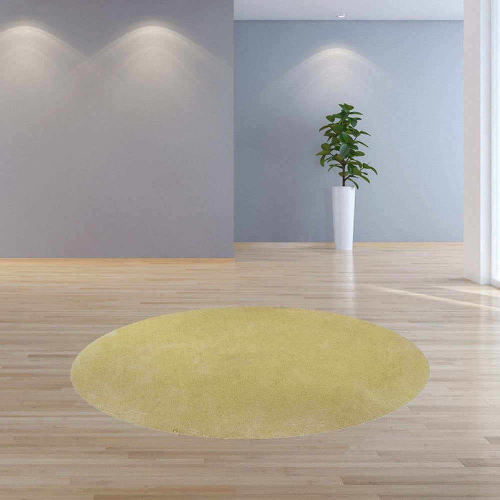 8' Canary Yellow Round Indoor Shag Rug - Homeroots - Flyclothing LLC