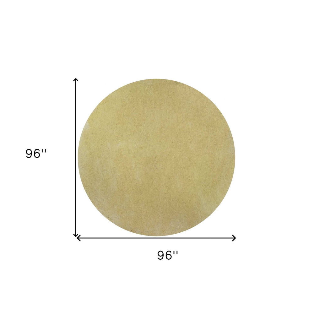 8' Canary Yellow Round Indoor Shag Rug - Homeroots - Flyclothing LLC