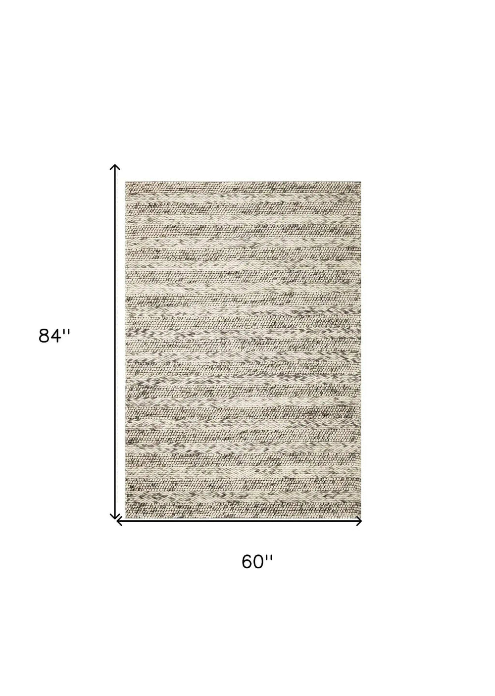 5' X 7' Wool Grey Area Rug - Homeroots - Flyclothing LLC