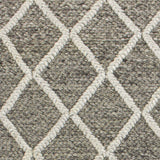 5' X 7' Dark Gray and Ivory Wool Diamond Hand Woven Berber Area Rug - Homeroots - Flyclothing LLC
