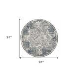 7' Round Polyester Ivory Area Rug - Homeroots - Flyclothing LLC