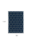 7' X 10' Blue Moroccan Indoor Outdoor Area Rug - Homeroots - Flyclothing LLC
