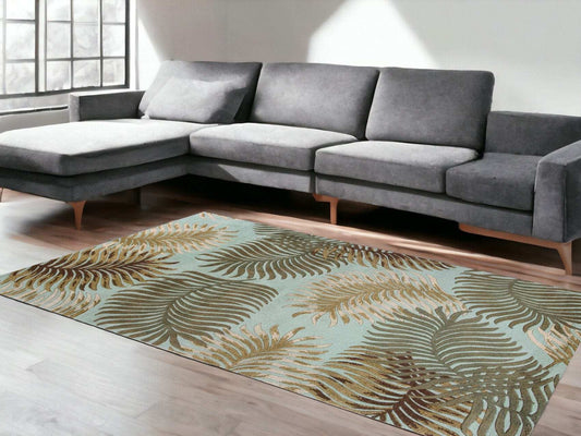 5' X 8' Wool Aqua Area Rug - Homeroots - Flyclothing LLC