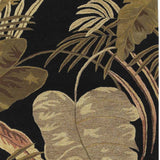 5' X 8' Midnight Black Hand Tufted Tropical Leaves Indoor Area Rug - Homeroots - Flyclothing LLC