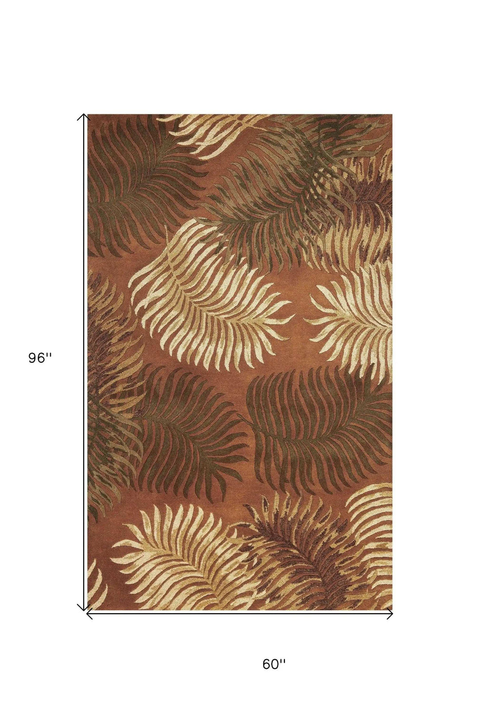 5' X 8' Wool Rust Area Rug - Homeroots - Flyclothing LLC