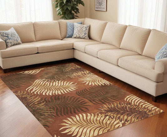 5' X 8' Wool Rust Area Rug - Homeroots - Flyclothing LLC