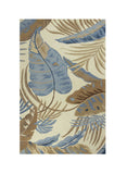 5' X 8' Ivory and Blue Wool Tropical Botanical Hand Tufted Area Rug - Homeroots - Flyclothing LLC
