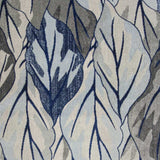 8' X 11' Grey Navy Machine Woven Oversized Leaves Indoor Area Rug - Homeroots - Flyclothing LLC