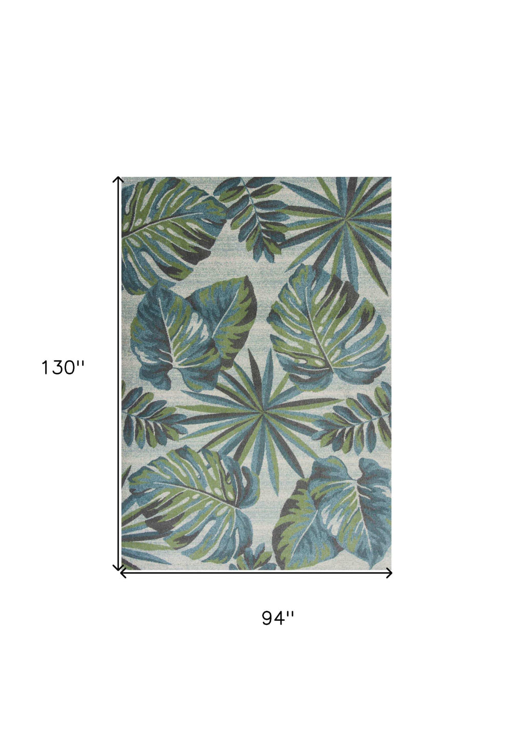 7' X 10' Polypropylene Teal Or Green Area Rug - Homeroots - Flyclothing LLC