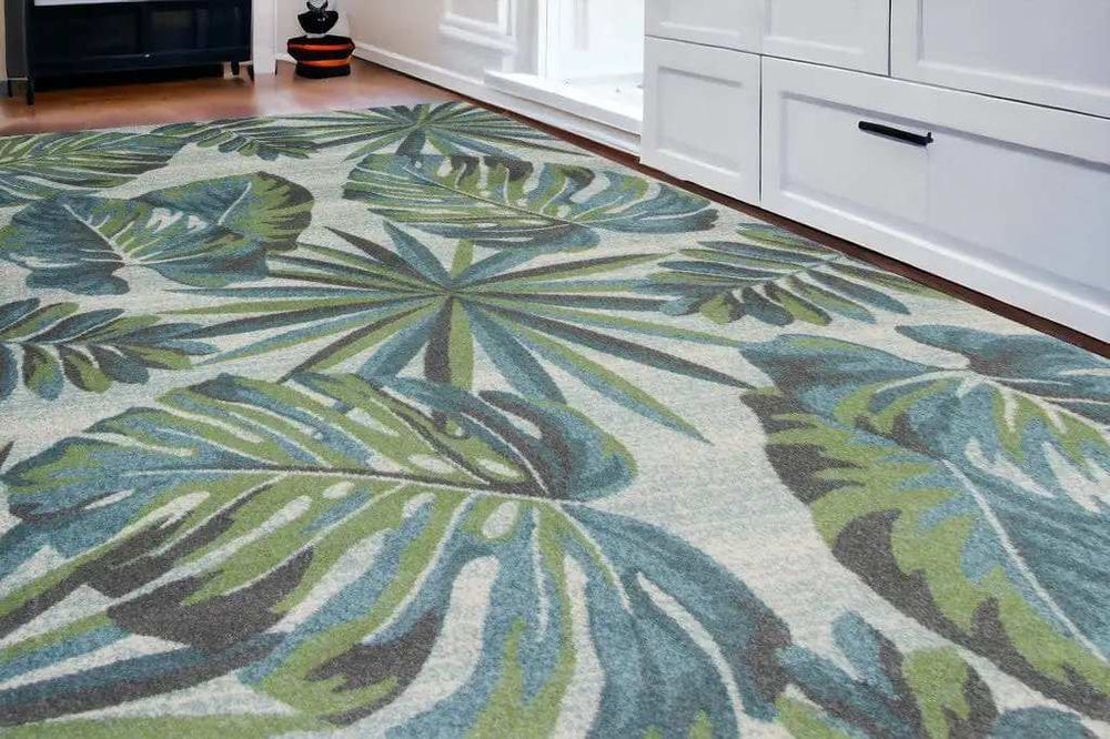 7' X 10' Polypropylene Teal Or Green Area Rug - Homeroots - Flyclothing LLC