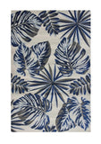 8' X 11' Grey Blue Machine Woven Oversized Tropical Leaves Indoor Area Rug - Homeroots - Flyclothing LLC
