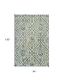 7' X 10' Polypropylene Ivory Or Teal Area Rug - Homeroots - Flyclothing LLC
