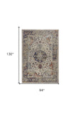 8' X 11' Ivory Machine Woven Floral Medallion Indoor Area Rug - Homeroots - Flyclothing LLC