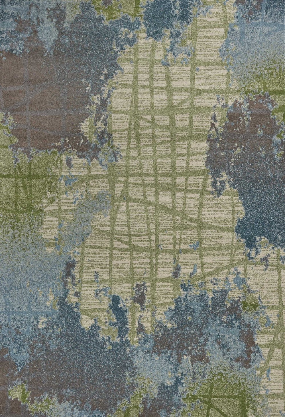 8' X 11' Green Blue Machine Woven Abstract Indoor Area Rug - Homeroots - Flyclothing LLC