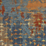 7' X 10' Blue and Orange Area Rug - Homeroots - Flyclothing LLC