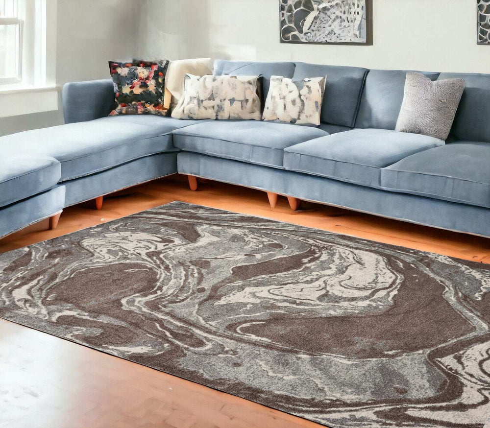 7' X 10' Polypropylene Mocha Area Rug - Homeroots - Flyclothing LLC