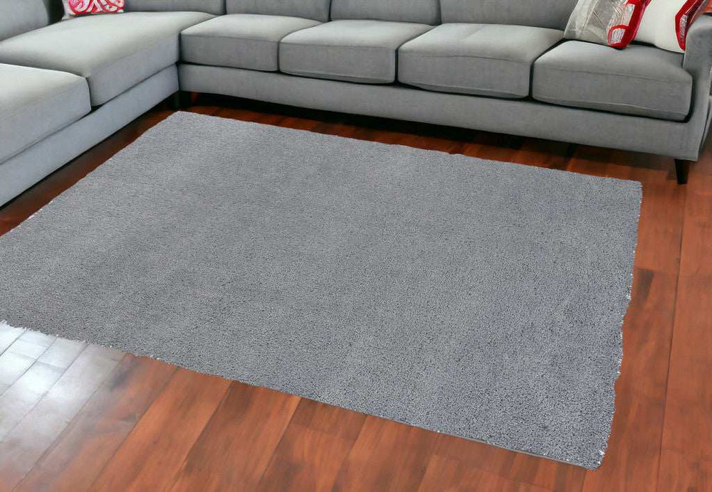 8' X 10' Grey Indoor Shag Rug - Homeroots - Flyclothing LLC