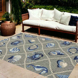 8' X 10' Gray Abstract Handmade Indoor Outdoor Area Rug - Homeroots - Flyclothing LLC