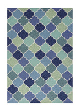 7' X 9' Uv Treated Polypropylene Blue Area Rug - Homeroots