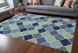 7' X 9' Uv Treated Polypropylene Blue Area Rug - Homeroots - Flyclothing LLC