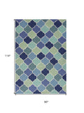 7' X 9' Uv Treated Polypropylene Blue Area Rug - Homeroots - Flyclothing LLC
