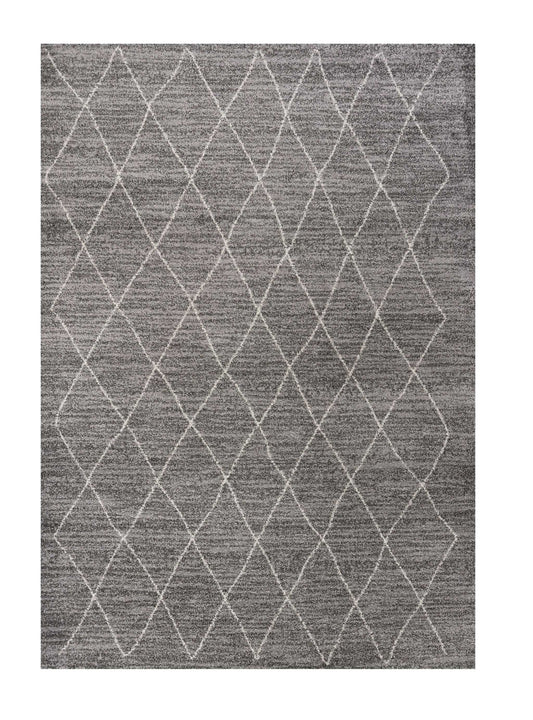 8' X 11' Grey Machine Woven Geometric Indoor Area Rug - Homeroots - Flyclothing LLC