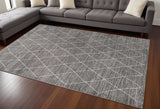 8' X 11' Grey Machine Woven Geometric Indoor Area Rug - Homeroots - Flyclothing LLC