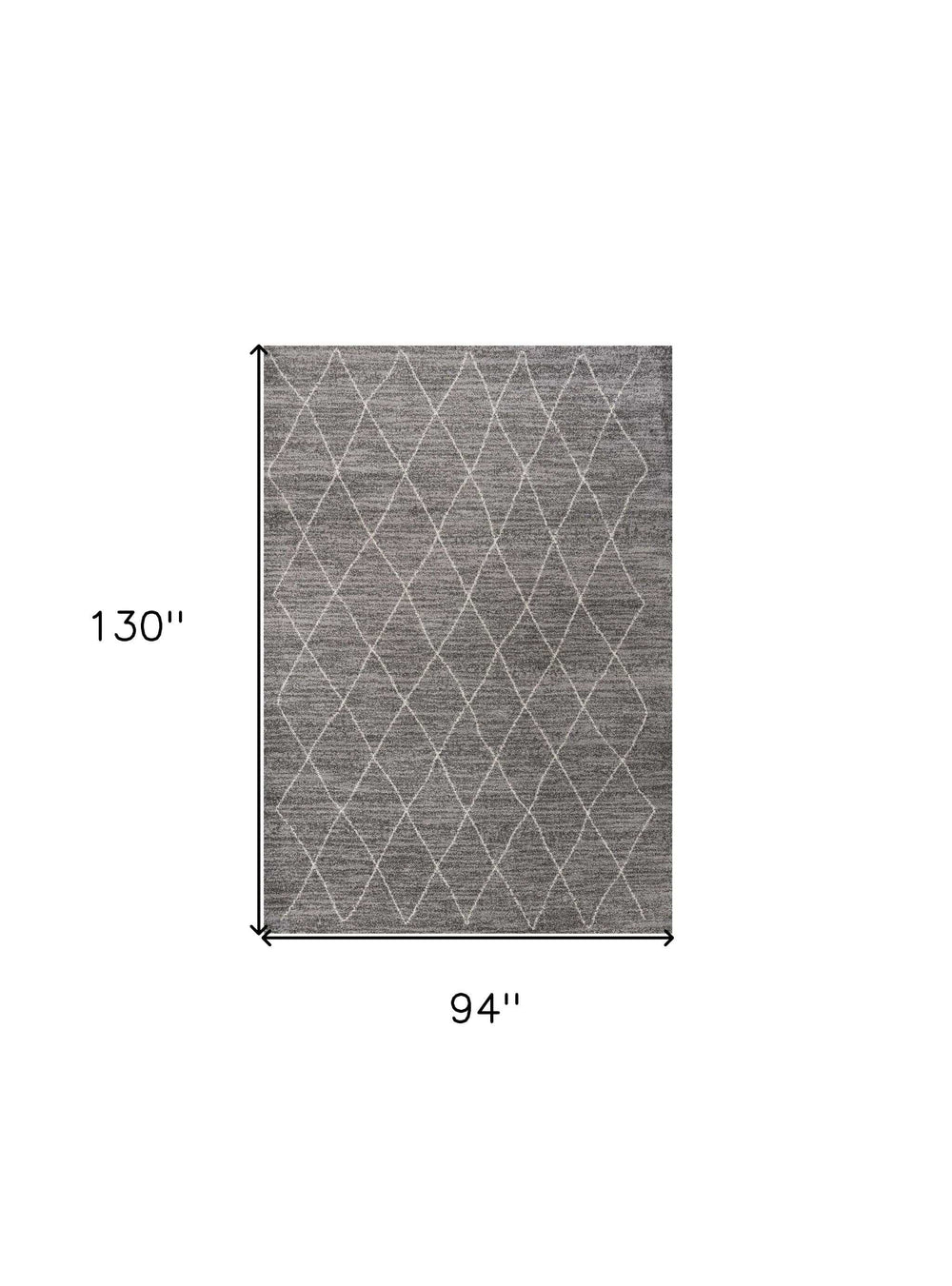 8' X 11' Grey Machine Woven Geometric Indoor Area Rug - Homeroots - Flyclothing LLC