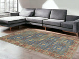 8' X 11' Blue Floral Handmade Area Rug - Homeroots - Flyclothing LLC