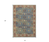 8' X 11' Blue Floral Handmade Area Rug - Homeroots - Flyclothing LLC