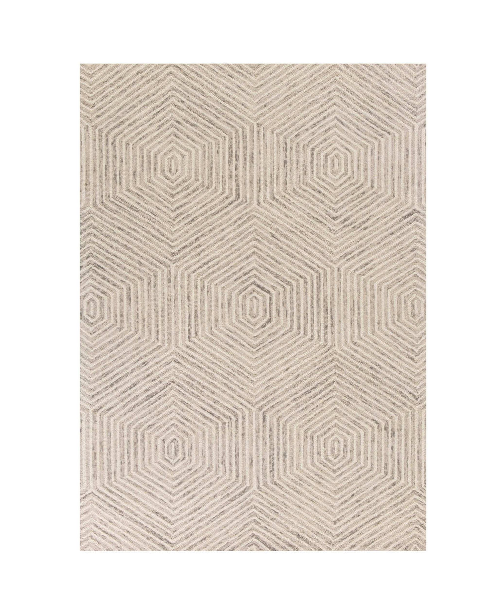 8' X 10' Ivory and Gray Wool Geometric Hand Tufted Area Rug - Homeroots - Flyclothing LLC