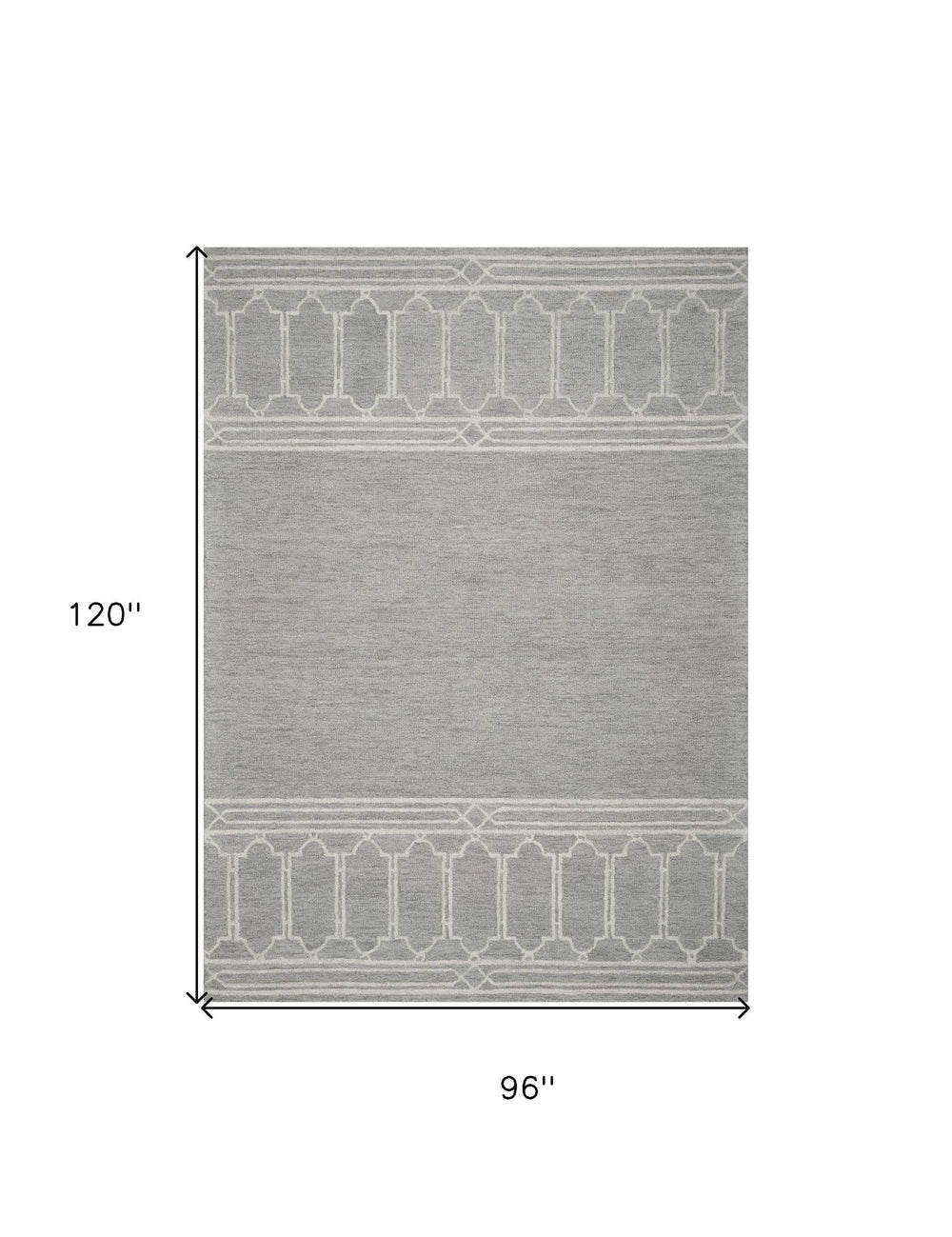 8' X 10' Wool Grey Area Rug - Homeroots - Flyclothing LLC