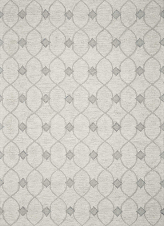 8' X 10' Ivory Hand Tufted Ogee Indoor Area Rug - Homeroots - Flyclothing LLC
