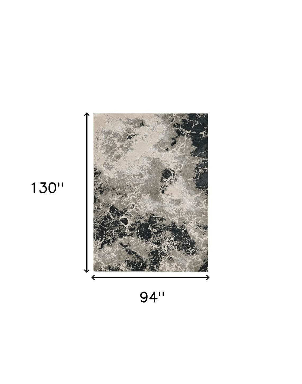 8' X 11' Silver Machine Woven Abstract Watercolor Indoor Area Rug - Homeroots - Flyclothing LLC