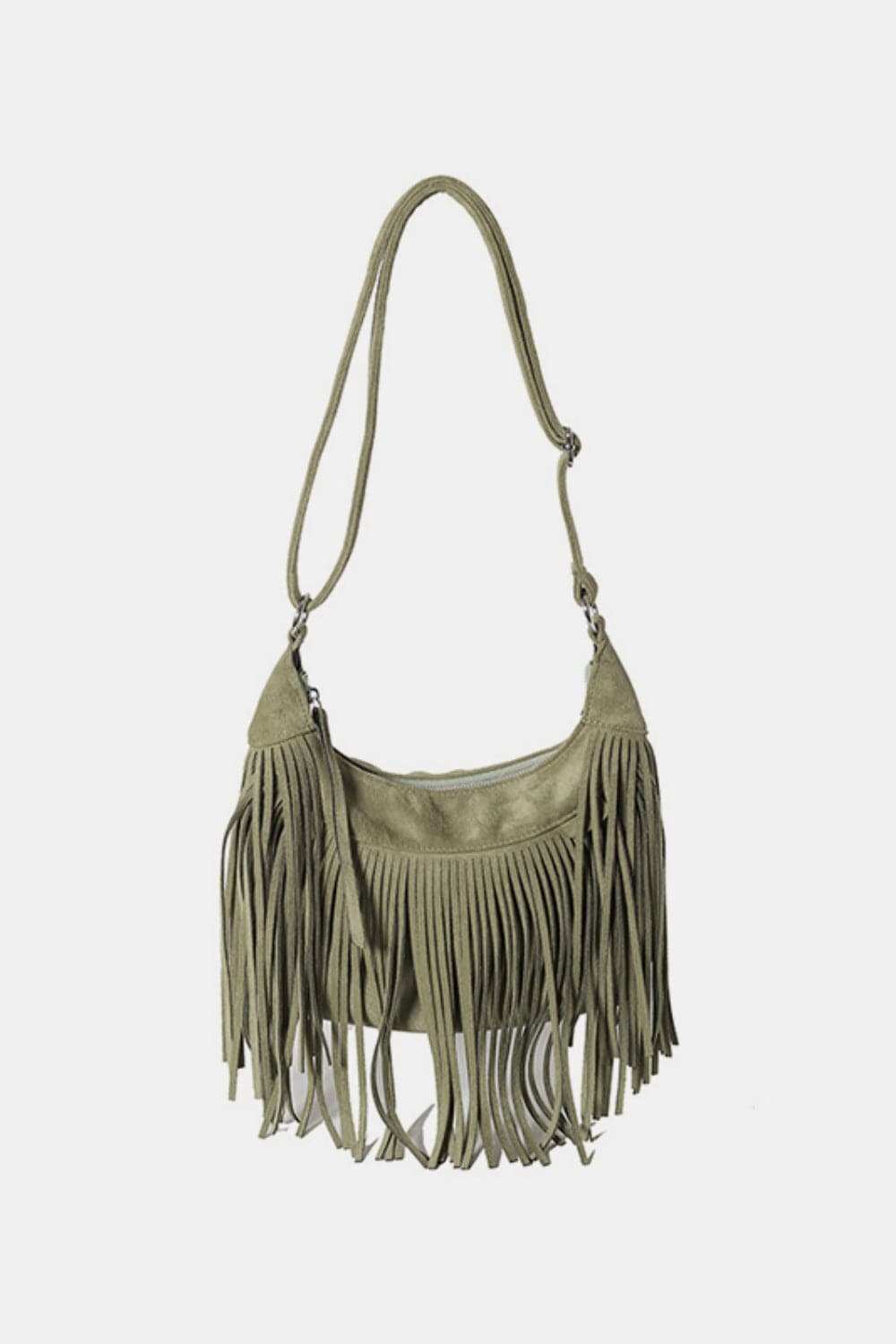 Suede Fringe Adjustable Strap Shoulder Bag - Trendsi - Flyclothing LLC