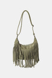 Suede Fringe Adjustable Strap Shoulder Bag - Trendsi - Flyclothing LLC