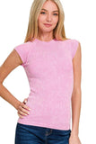 Zenana Stone Washed Ribbed Seamless Top - Trendsi - Flyclothing LLC