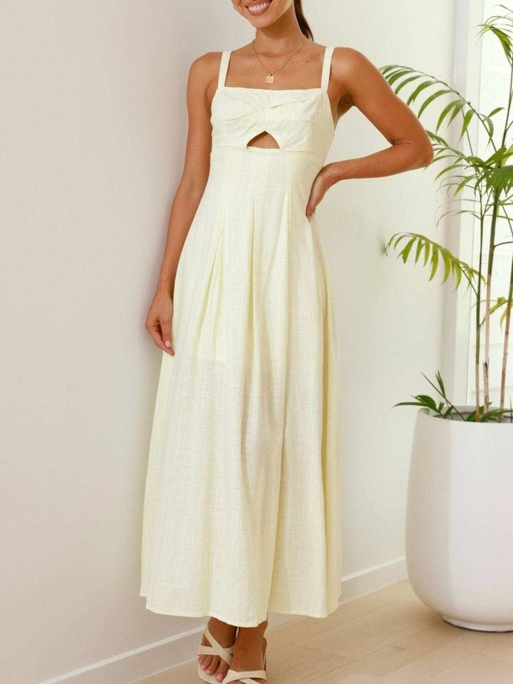 Devine Cutout Square Neck Cami Dress - Trendsi - Flyclothing LLC