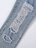 Distressed Raw Hem Jeans - Trendsi - Flyclothing LLC