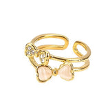 18K Gold-Plated Bow Open Ring - Trendsi - Flyclothing LLC
