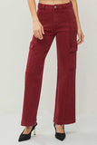 RISEN Full Size High Rise Wide Leg Cargo Jeans - Trendsi - Flyclothing LLC
