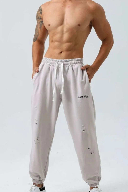Men's Plus Size Distressed Drawstring Joggers - Trendsi - Flyclothing LLC