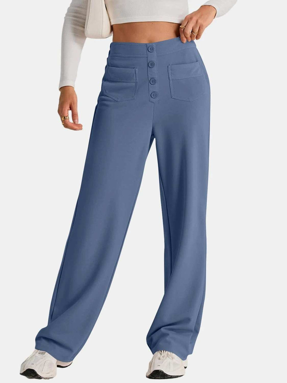 High Waist Wide Leg Pants - Trendsi - Flyclothing LLC