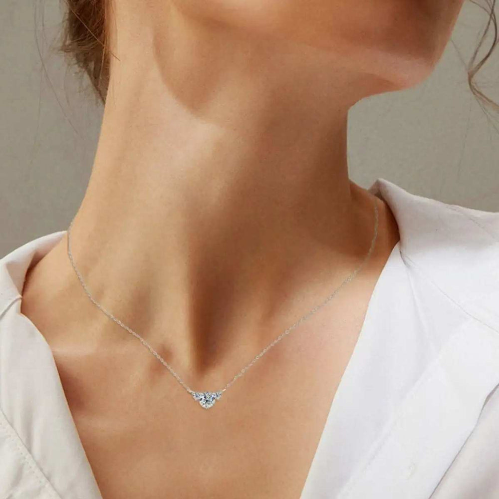 1.2 Carat Moissanite 925 Sterling Silver Necklace - Trendsi - Flyclothing LLC