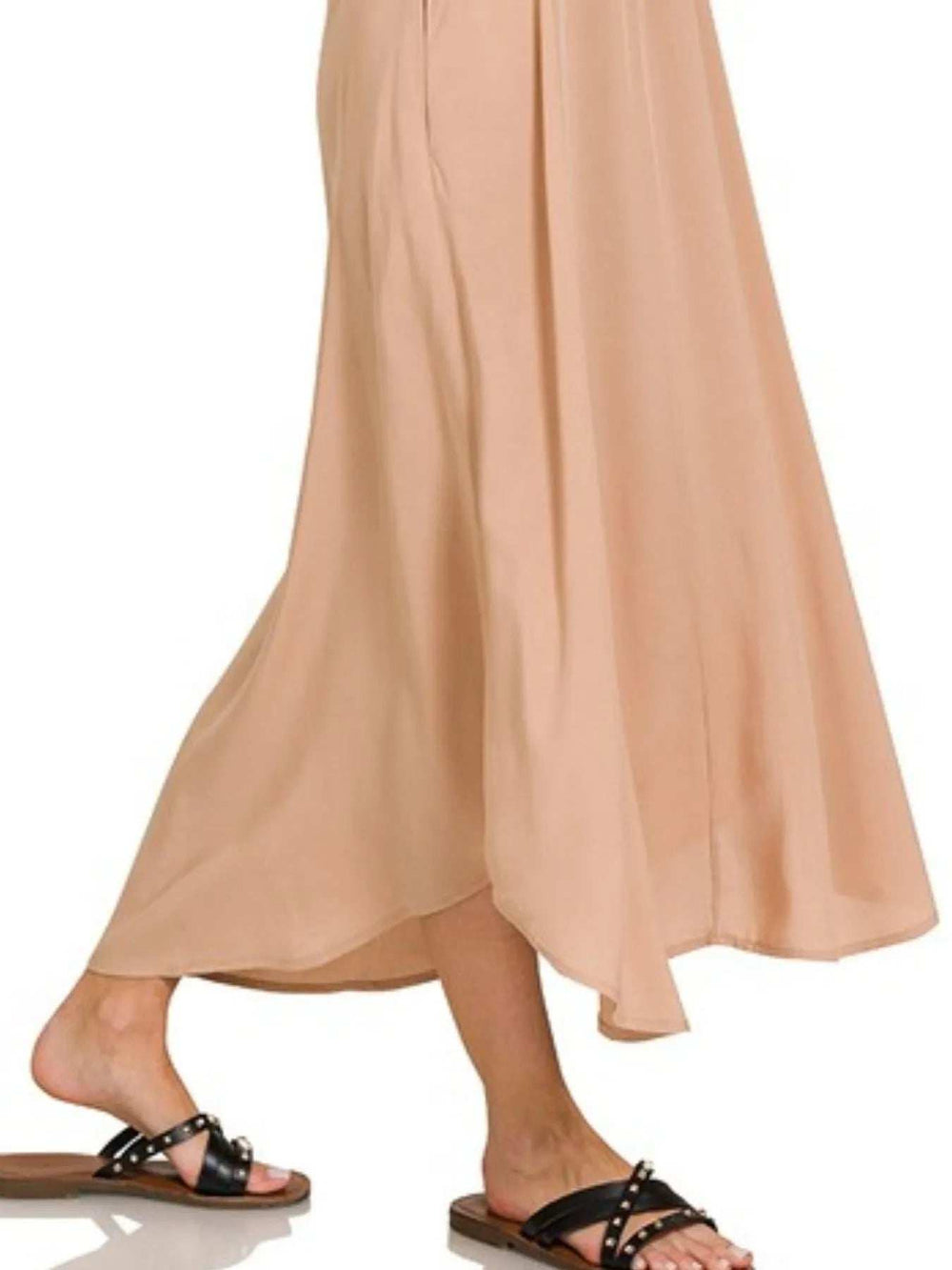 Zenana Woven Arc Hem Cami Dress With Flowy Pockets - Trendsi - Flyclothing LLC