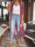 Open Front Long Sleeve Longline Cardigan - Trendsi - Flyclothing LLC