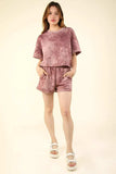 VERY J Quilted Washed Crop Top and Shorts Set - Trendsi - Flyclothing LLC