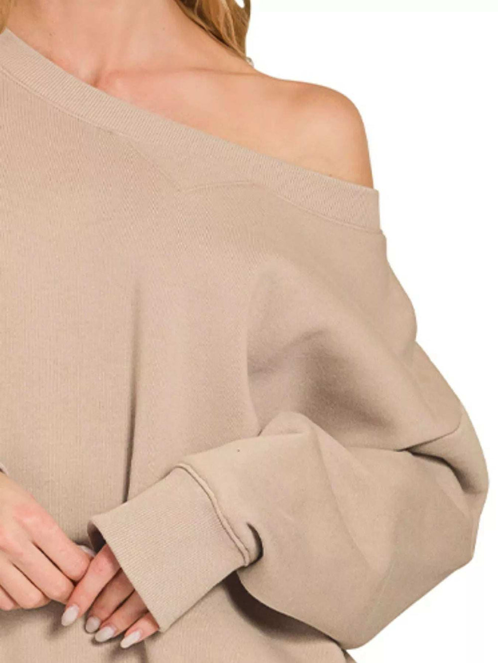 Zenana Fleece Boat Neck Sweatshirt and Shorts Set - Trendsi - Flyclothing LLC