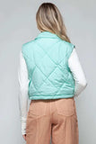 Snobbish Snap Down Quilted Crop Vest - Trendsi - Flyclothing LLC